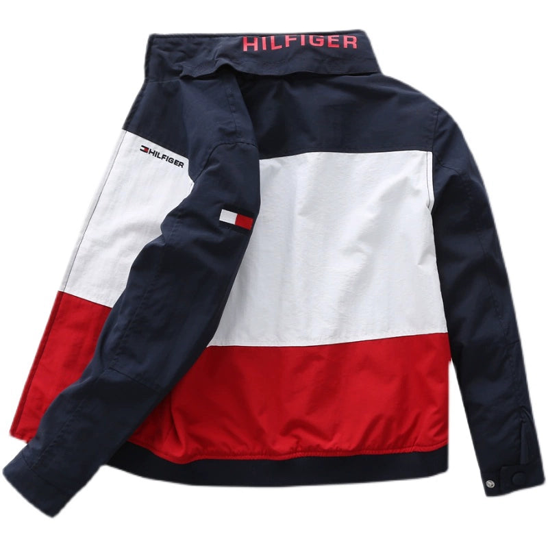 Spring and Autumn Fashion Brand Stand Collar Windproof Shell Jacket Casual Jacket