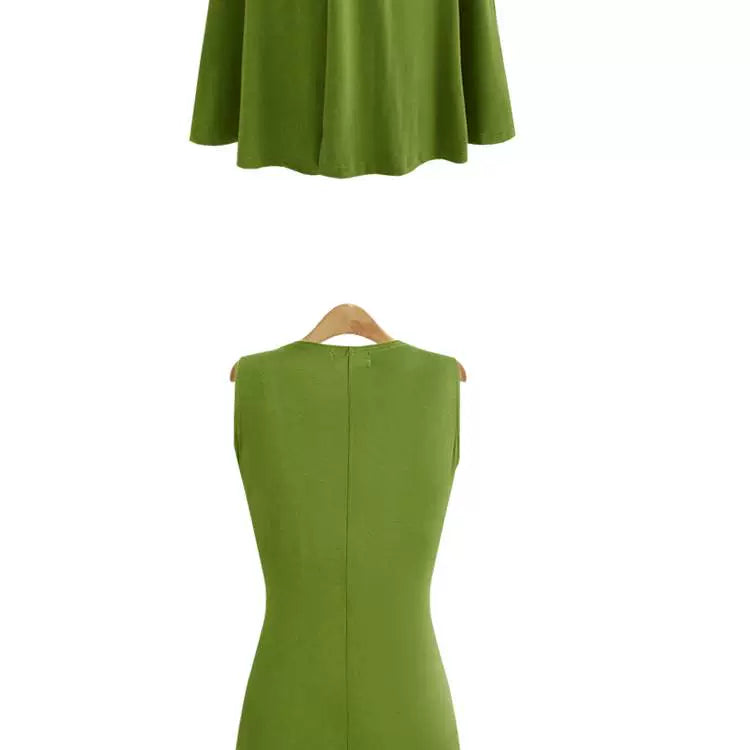 2018 Summer New K-style Plus Size Women's Clothing Chubby Girl Slim Waist Nipped Swing Sleeveless Dress Big Dress