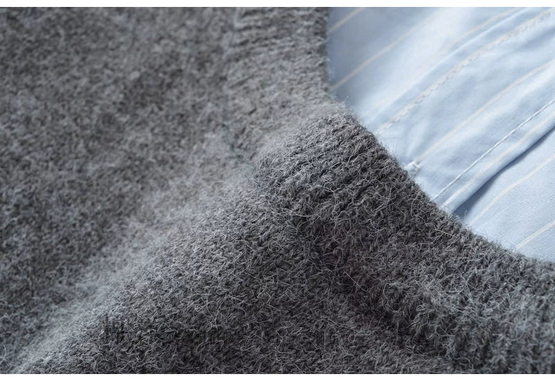 Age-Reducing Cotton Shirt Suit Girlish Style Knitted Vest Viralgem Store