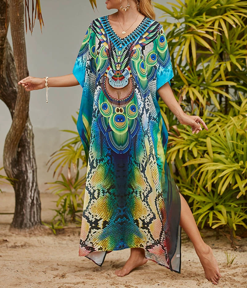 2024 New Arrival French Style Retro Fancy Plus Size Slim Looking Dress Loose Beach Dress Sanya Seaside Vacation