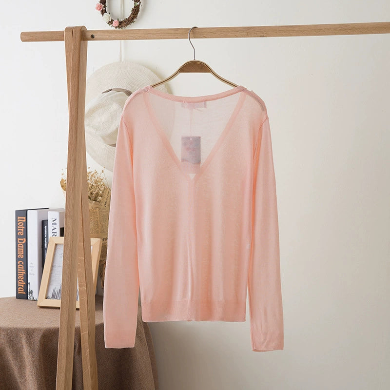 Stylish Medium and Large Children's Summer Clothes Air Conditioning Sweater Sweater