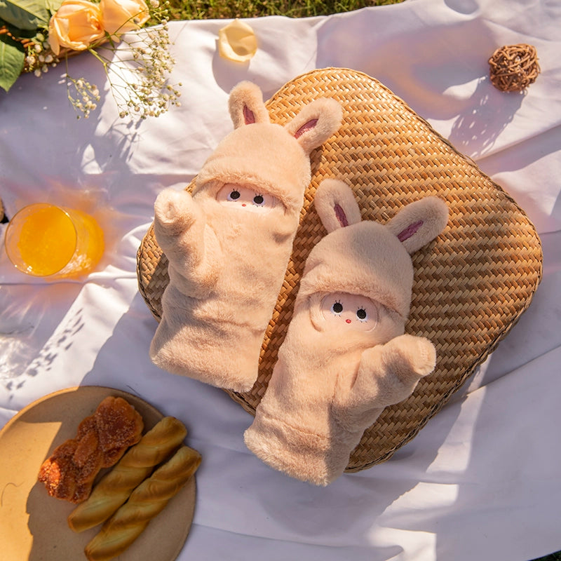 Women's Warm-Keeping and Cold-Proof Five-Finger Double-Layer Thickened Gloves for Autumn and Winter