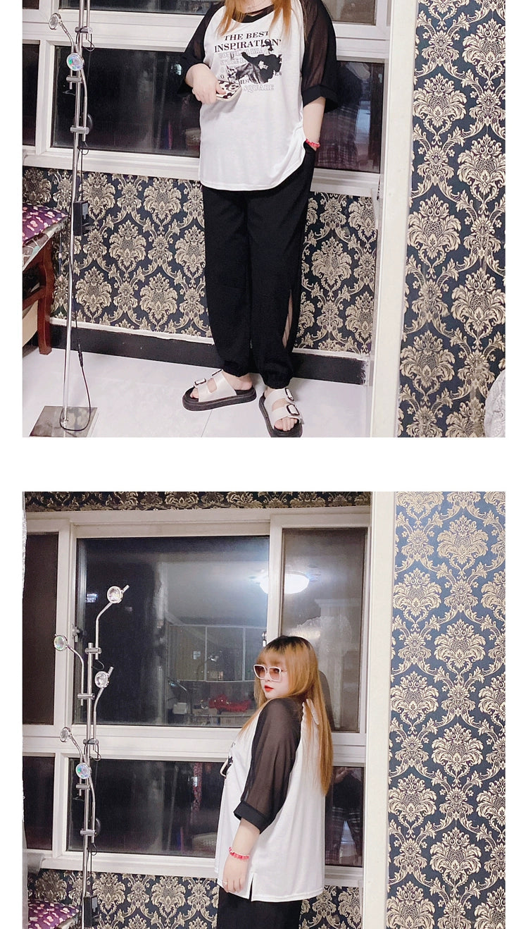 120.00kg Fashion Style Hello Fat Girl Short Sleeve T-shirt