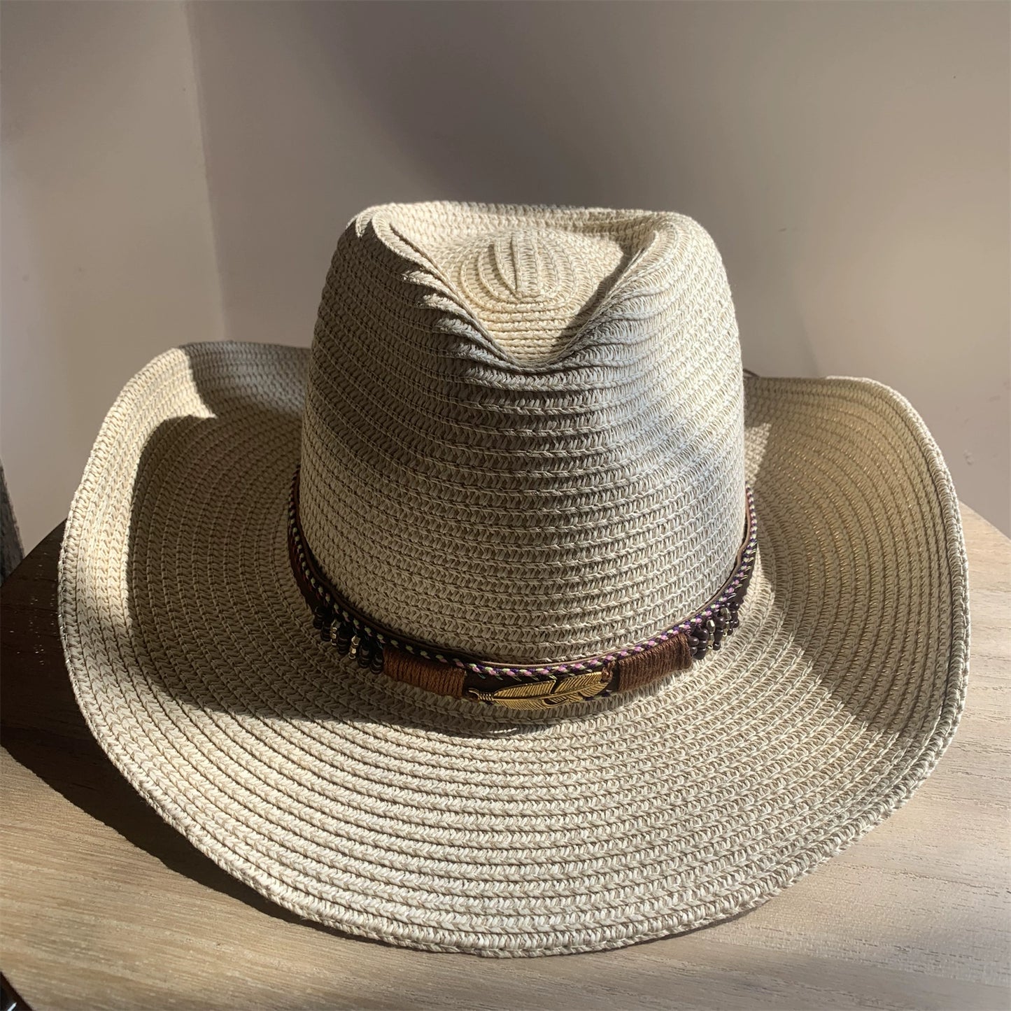 Straw Hat Foldable Couple Fishing Western Cowboy Hat