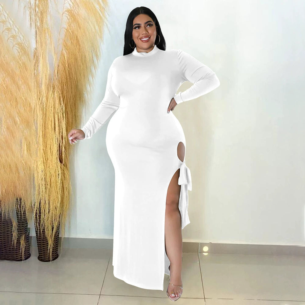 345xl plus Size Sexy Slip Fall/Winter Ladies Dress Plus Size Dress