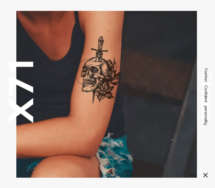 Unique Skull Tattoo Pattern