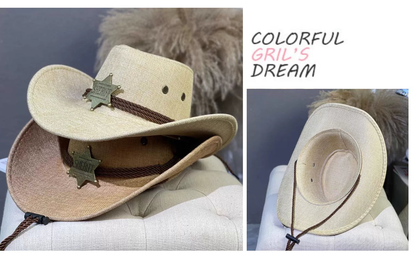 Straw Hat Western Sexy Retro Travel Photography Hat