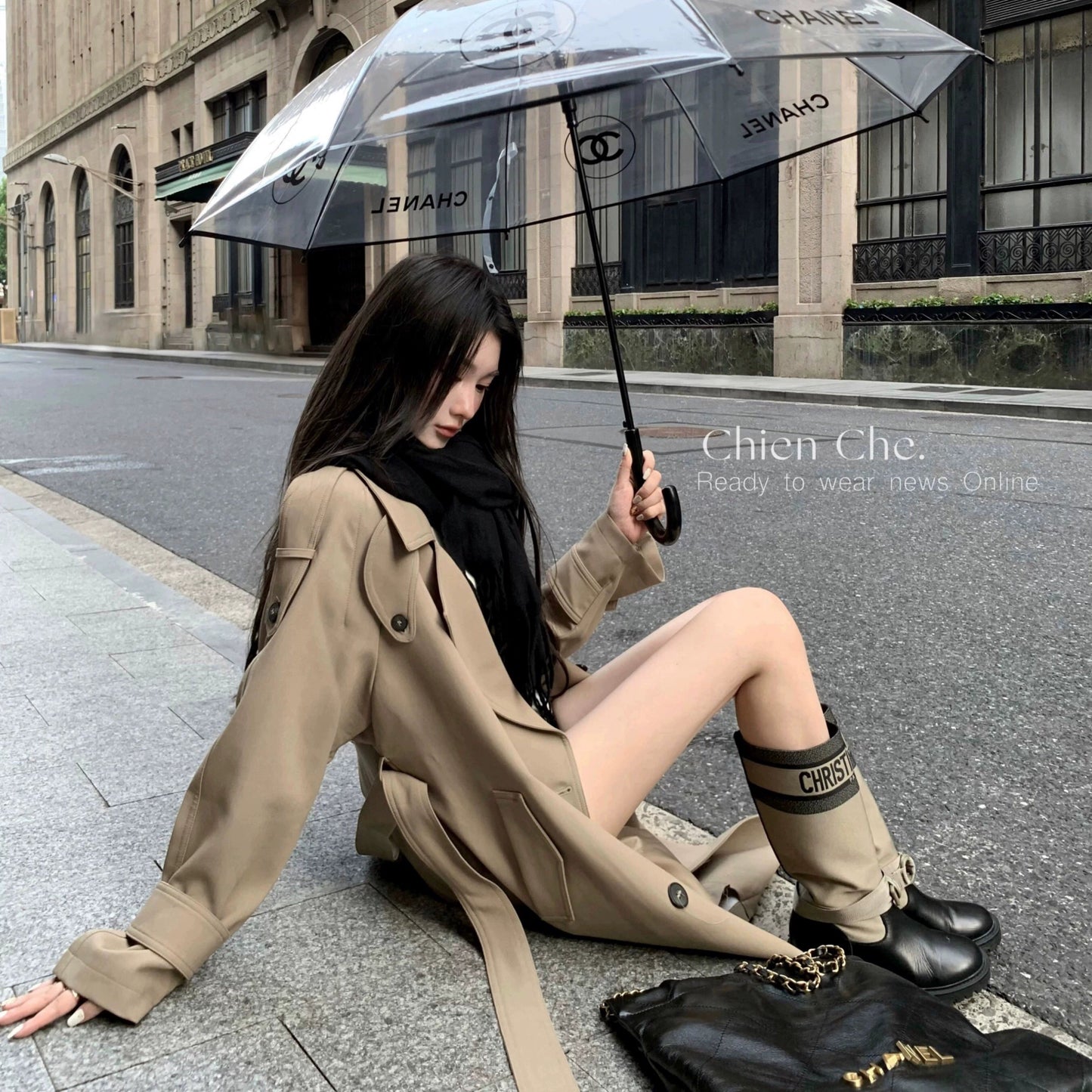 Wang Fried 2.0 Fancy Elegant Lapel Coat Spring and Autumn Mid-Length Trench Coat Outwear Women Viralgem Store