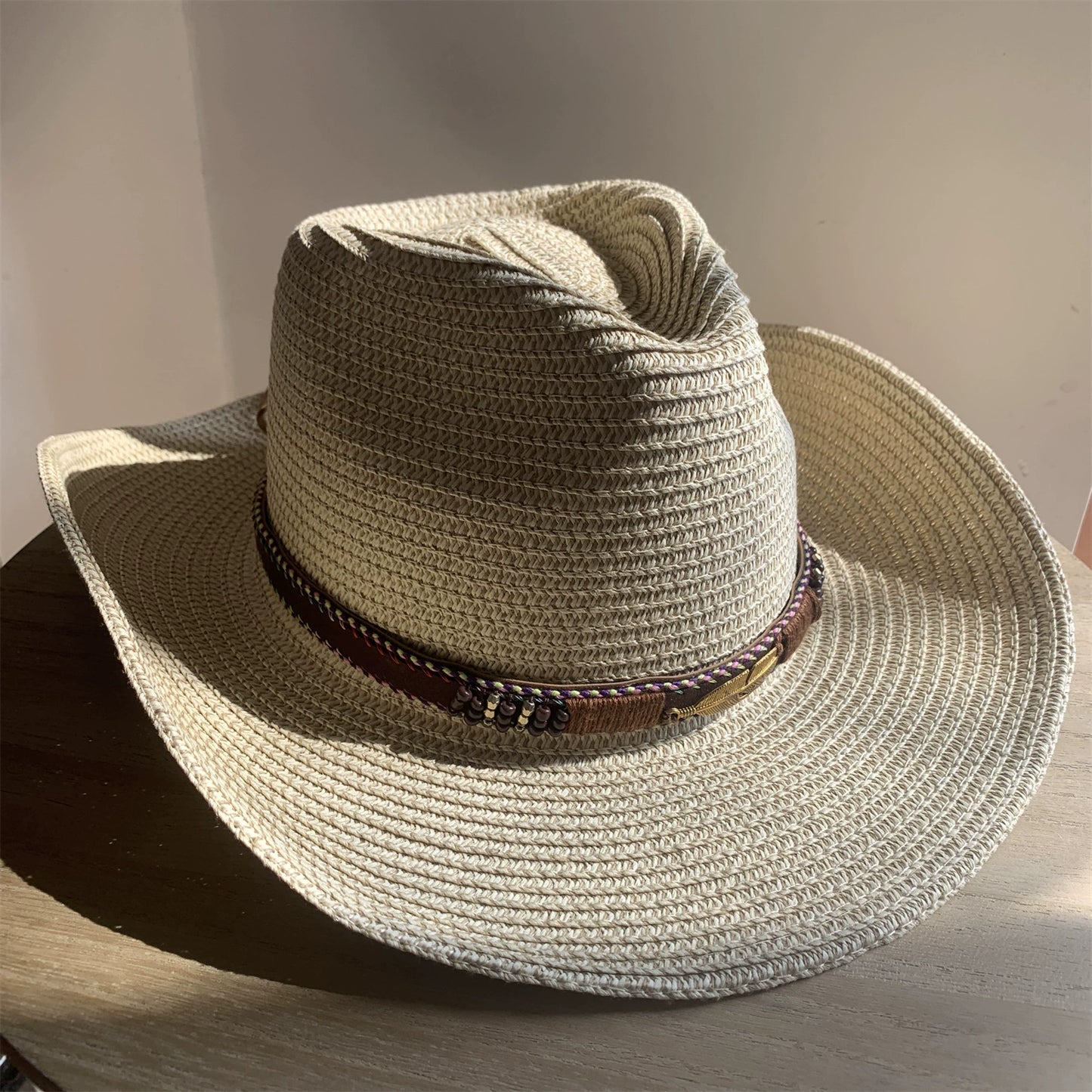 Straw Hat Foldable Couple Fishing Western Cowboy Hat