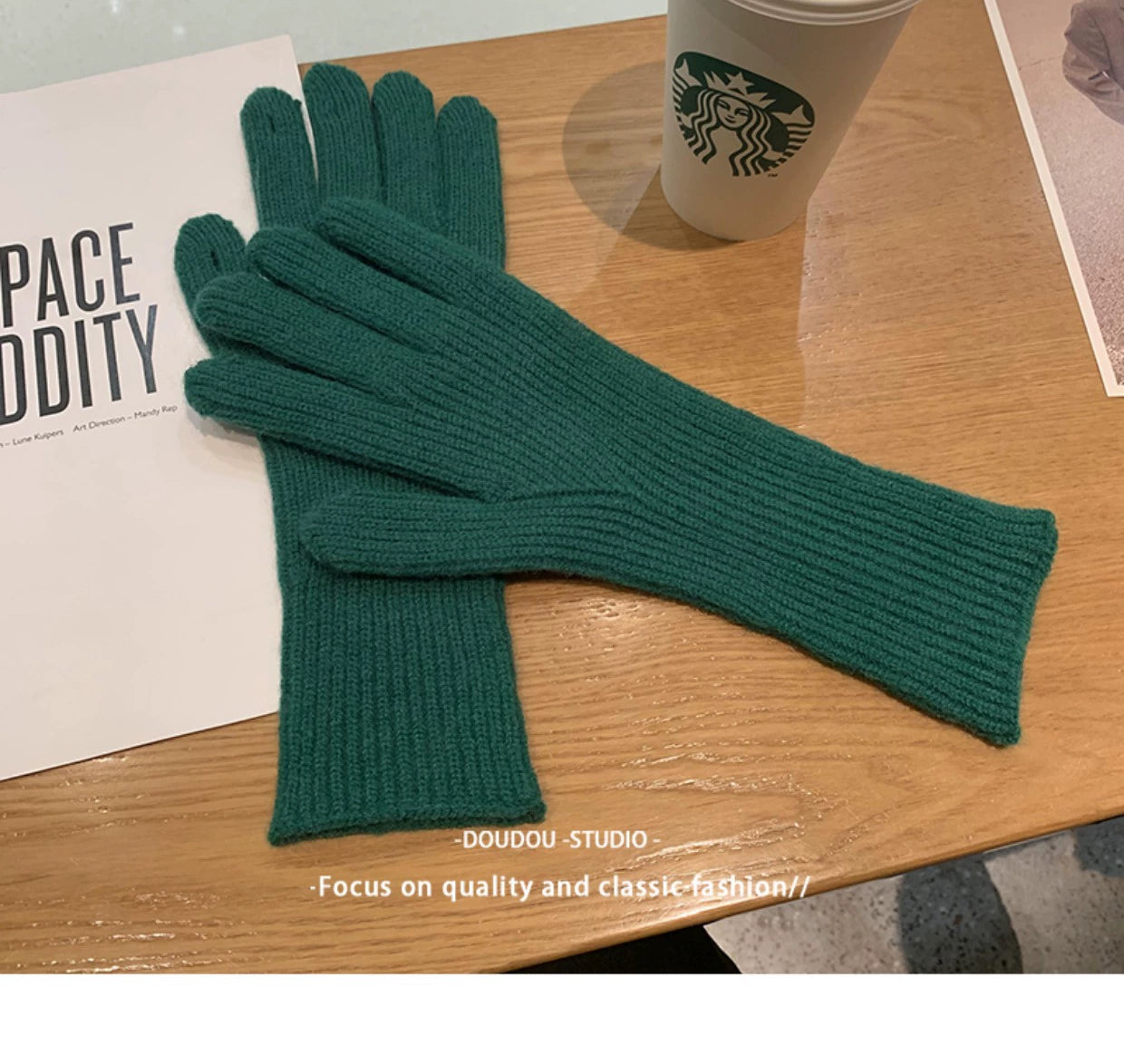 Women's Korean-Style Solid Color Wool Couple Gloves