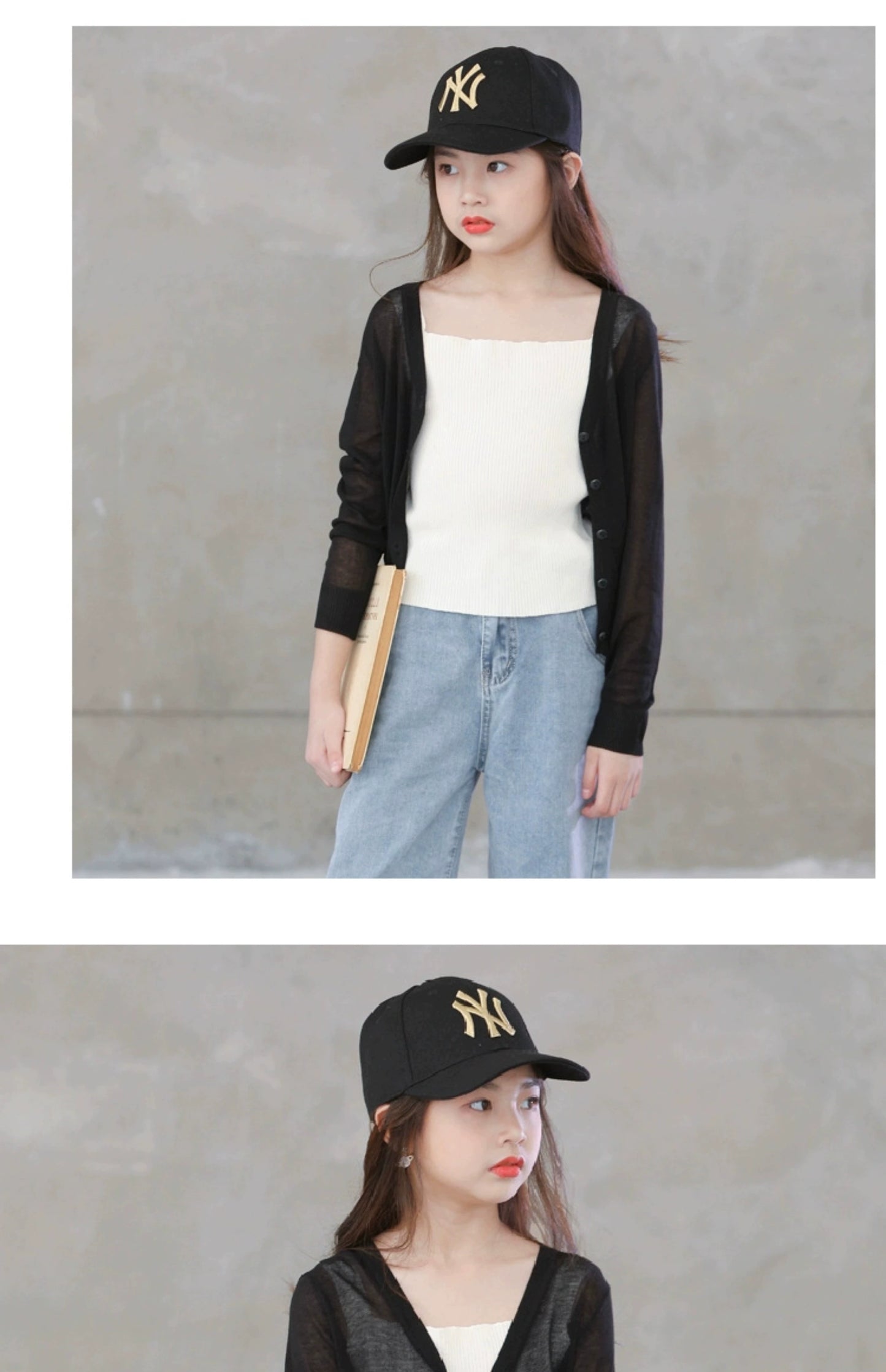 Stylish Medium and Large Children's Summer Clothes Air Conditioning Sweater Sweater