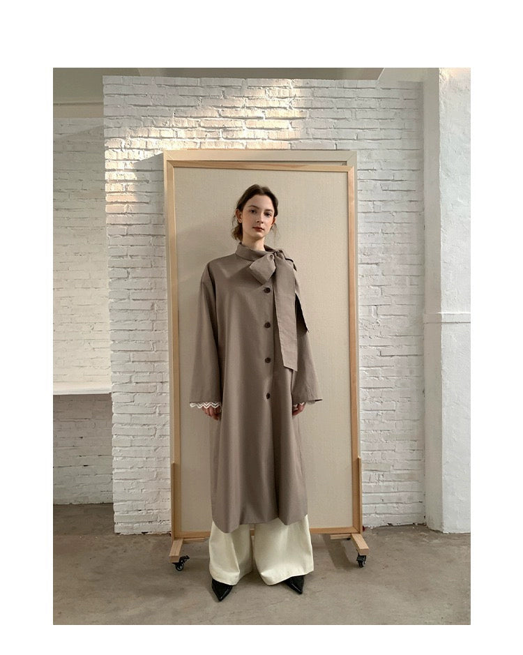 [Pick a Unique] Early Autumn New Arrival K-style Retro Work Clothing Stylish Long Trench Coat Female Viralgem Store