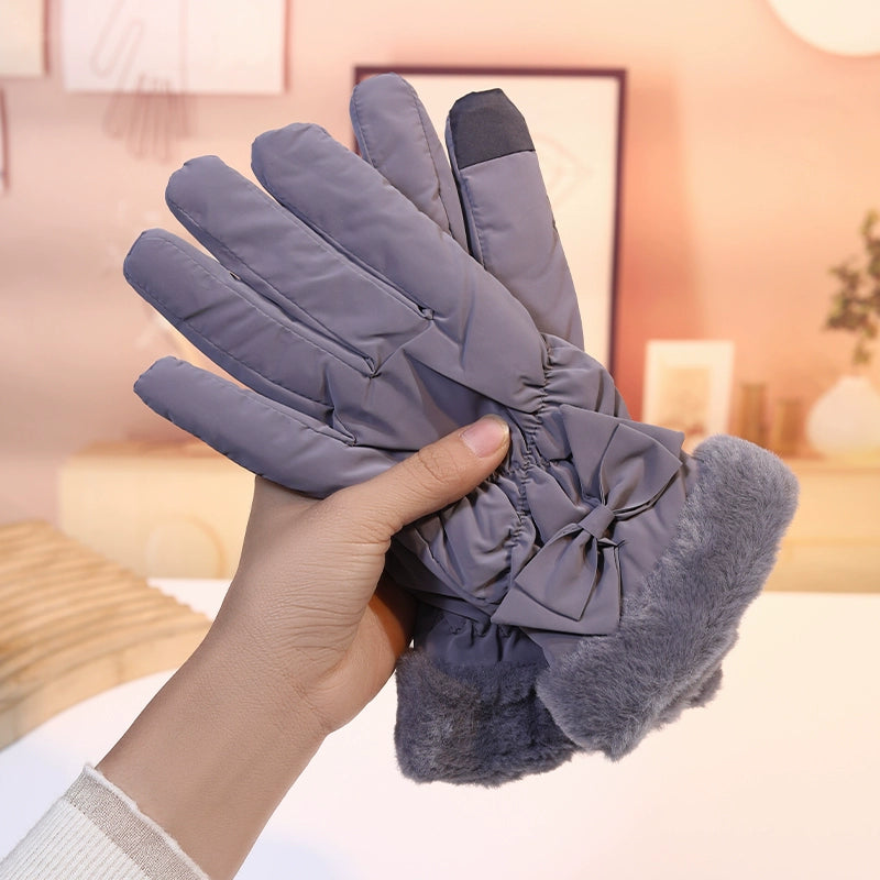 Women's K-style Electric Car Fleece-lined Thick Windproof Gloves Viralgem Store