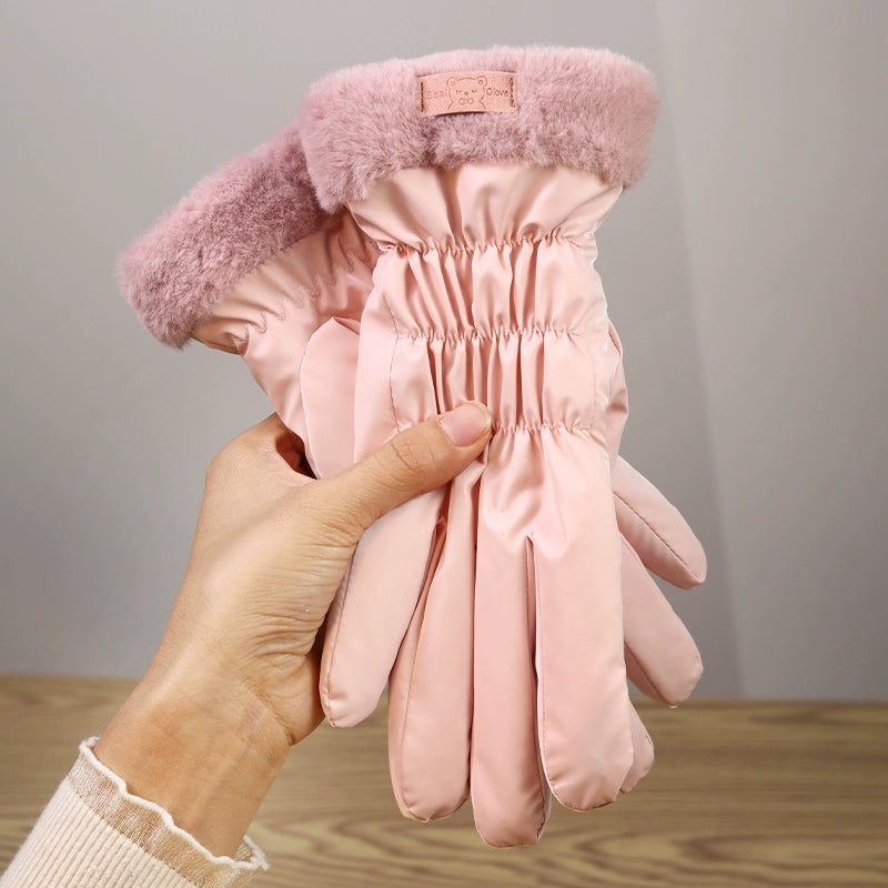 Women's K-style Electric Car Fleece-lined Thick Windproof Gloves Viralgem Store