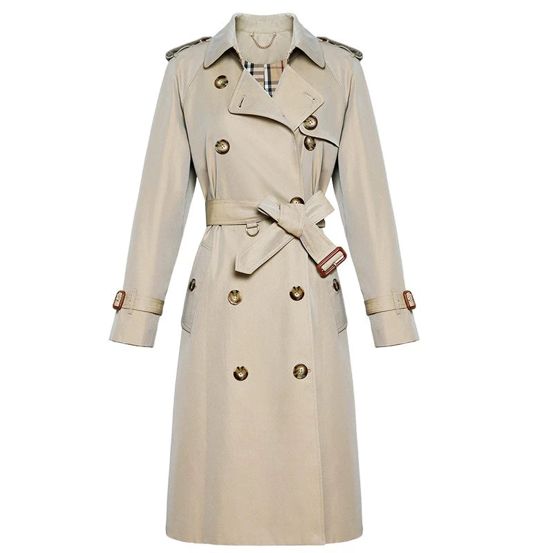 2024 Yi Element Spring & Fall New Arrival Chameleon Khaki Long Trench Coat British Style Work Clothing Trench Coat for Women In Stock