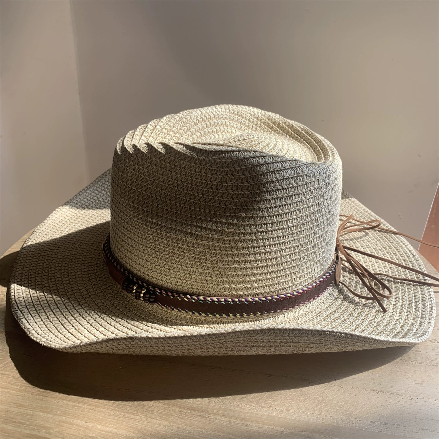 Straw Hat Foldable Couple Fishing Western Cowboy Hat