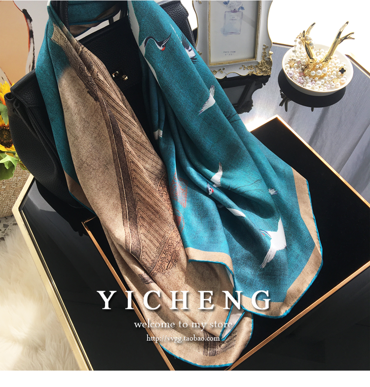 Vincent Van Gogh's Oil Painting Series Large Kerchief Middle-Aged Gift Real Silk Viralgem Store