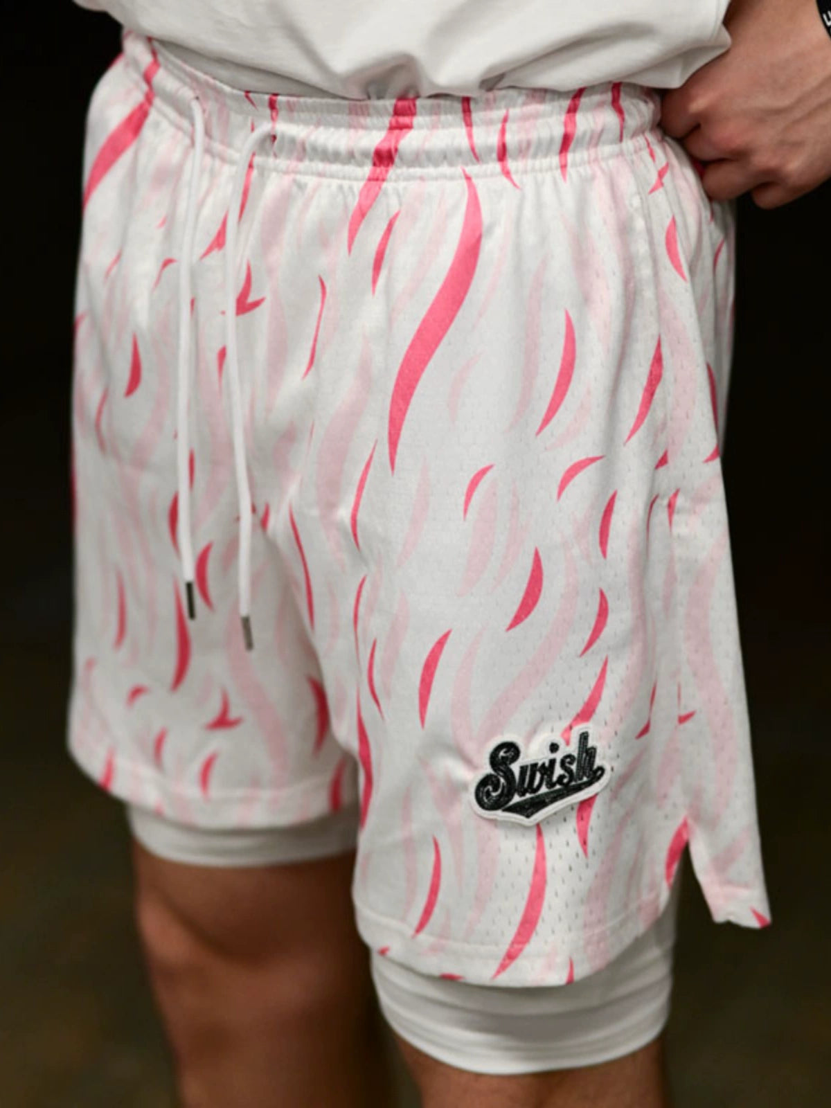 Swish the Ball in Basketball Men Fake Two-Piece