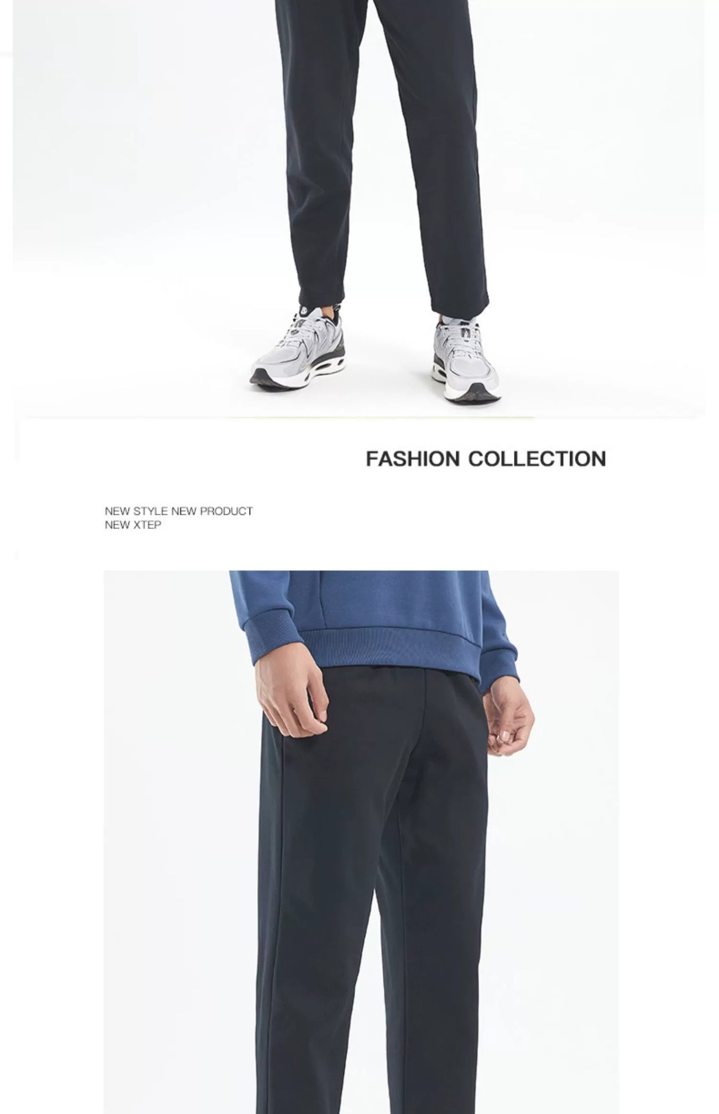 Xtep Fleece-lined Thermal Knitting Pants Male Fall and Winter New Arrival Training Workout Pants Loose Casual Straight Men's Pants