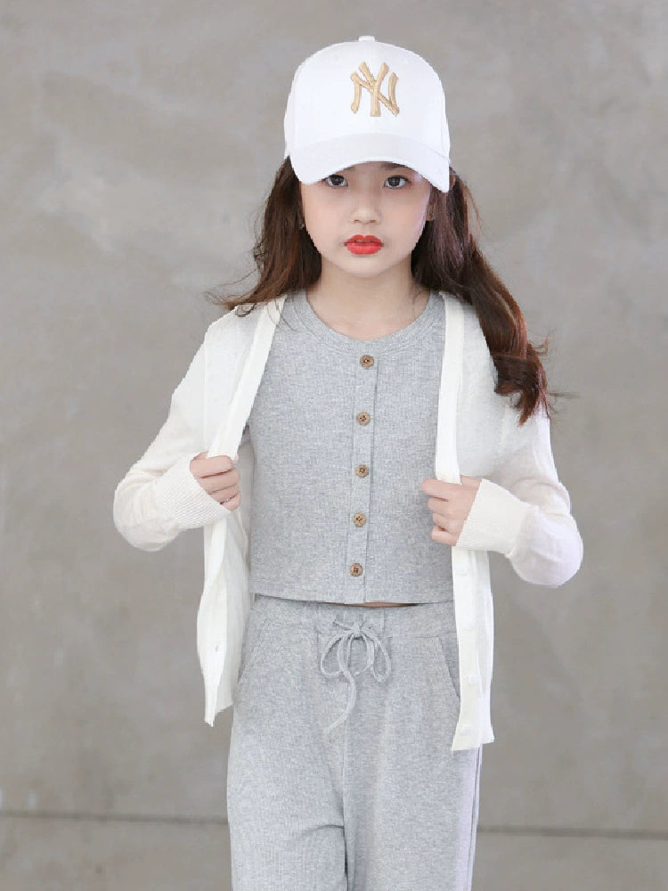 Stylish Medium and Large Children's Summer Clothes Air Conditioning Sweater Sweater