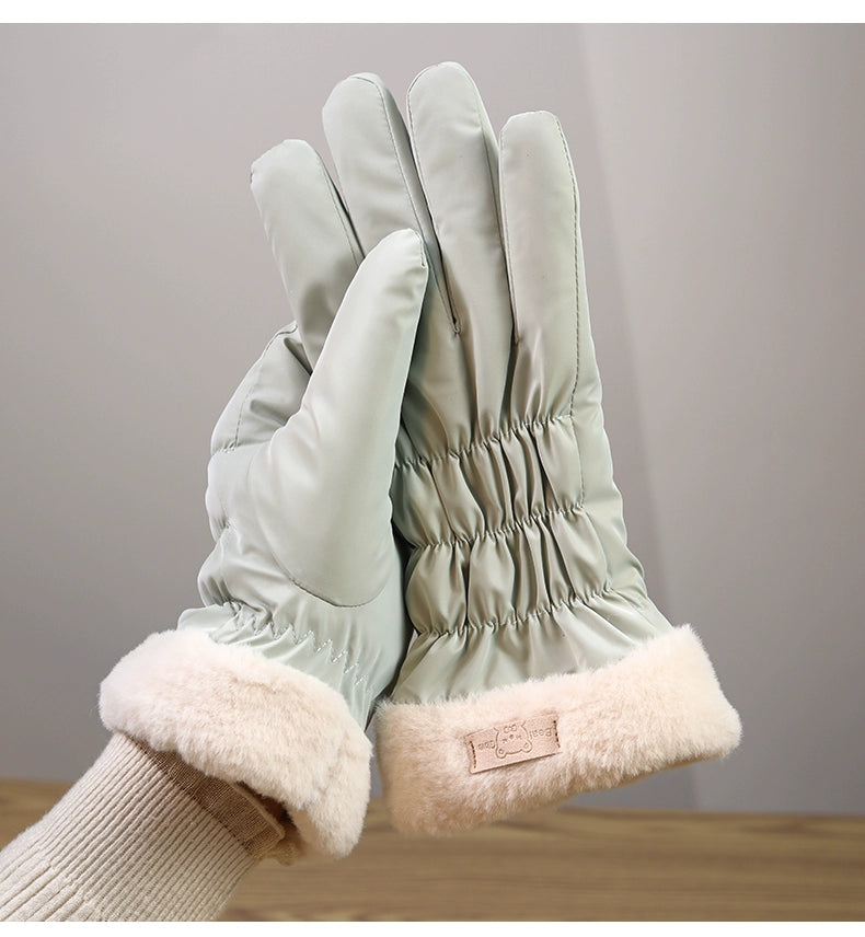 Women's K-style Electric Car Fleece-lined Thick Windproof Gloves Viralgem Store
