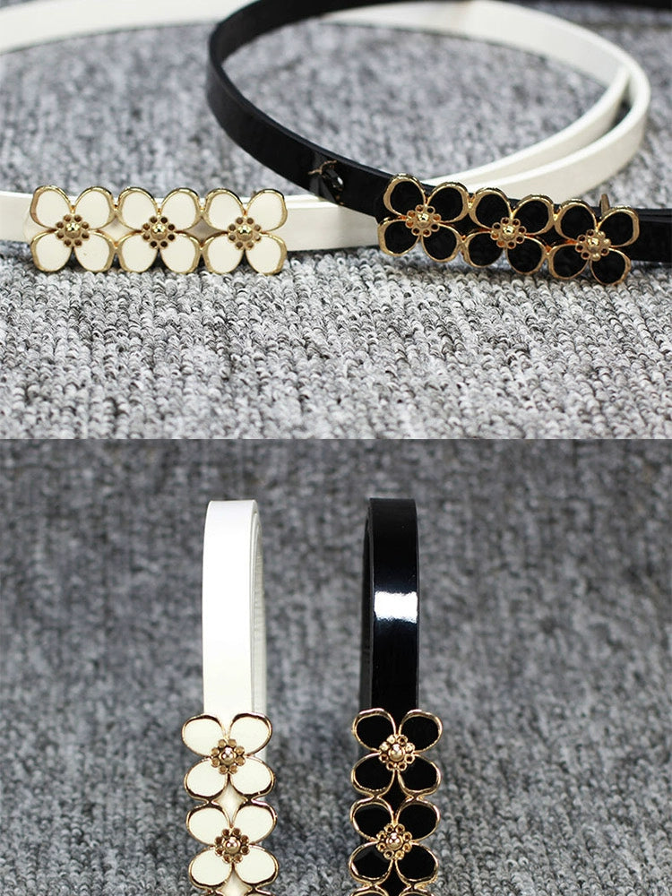 Three Small Flowers Ladies Decoration Thin and Simple Waist Decorations Easiest for Match Waist-Slimming Belt Matching Dress Coat Summer Belt Viralgem Store