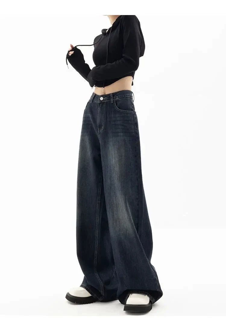 Wide Leg Jeans Women Korean Fashion Harajuku Baggy Denim Tro