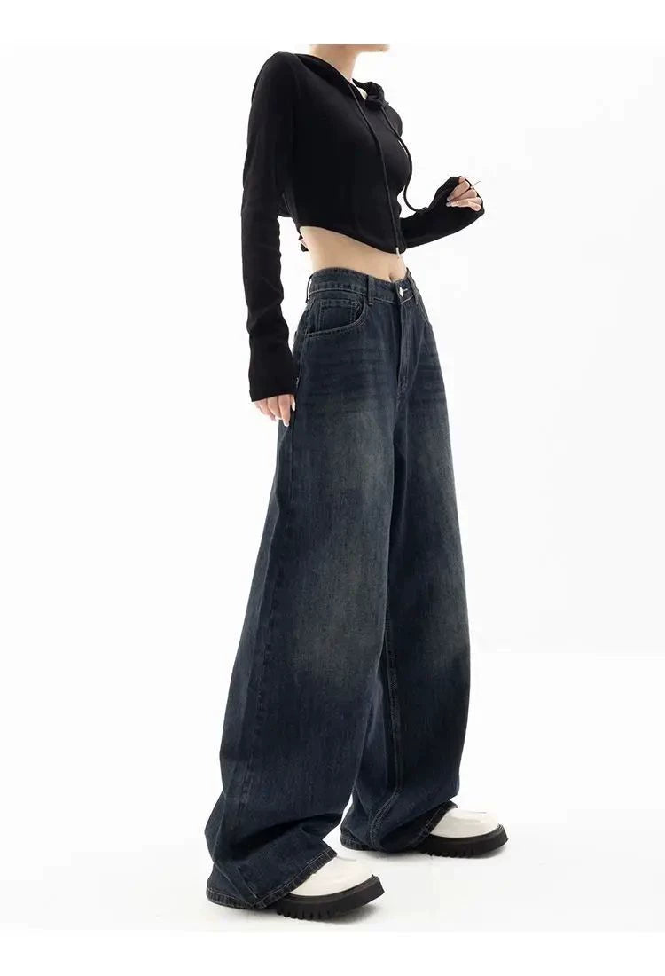 Wide Leg Jeans Women Korean Fashion Harajuku Baggy Denim Tro