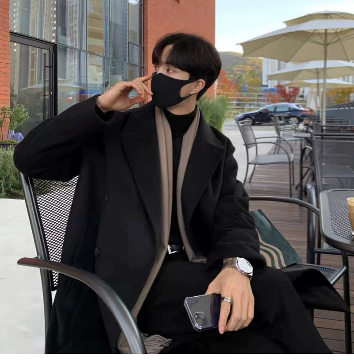 Visvim X WMV Trendy Mid Length Long Length Trench Coat Men's Fall and Winter New Arrival Fashion All-Matching Woolen Coat Outerwear Ins