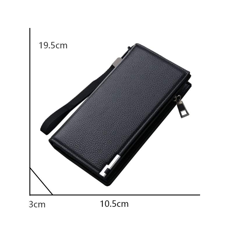 Trendy Long Business Men's Casual Zipper Handbag