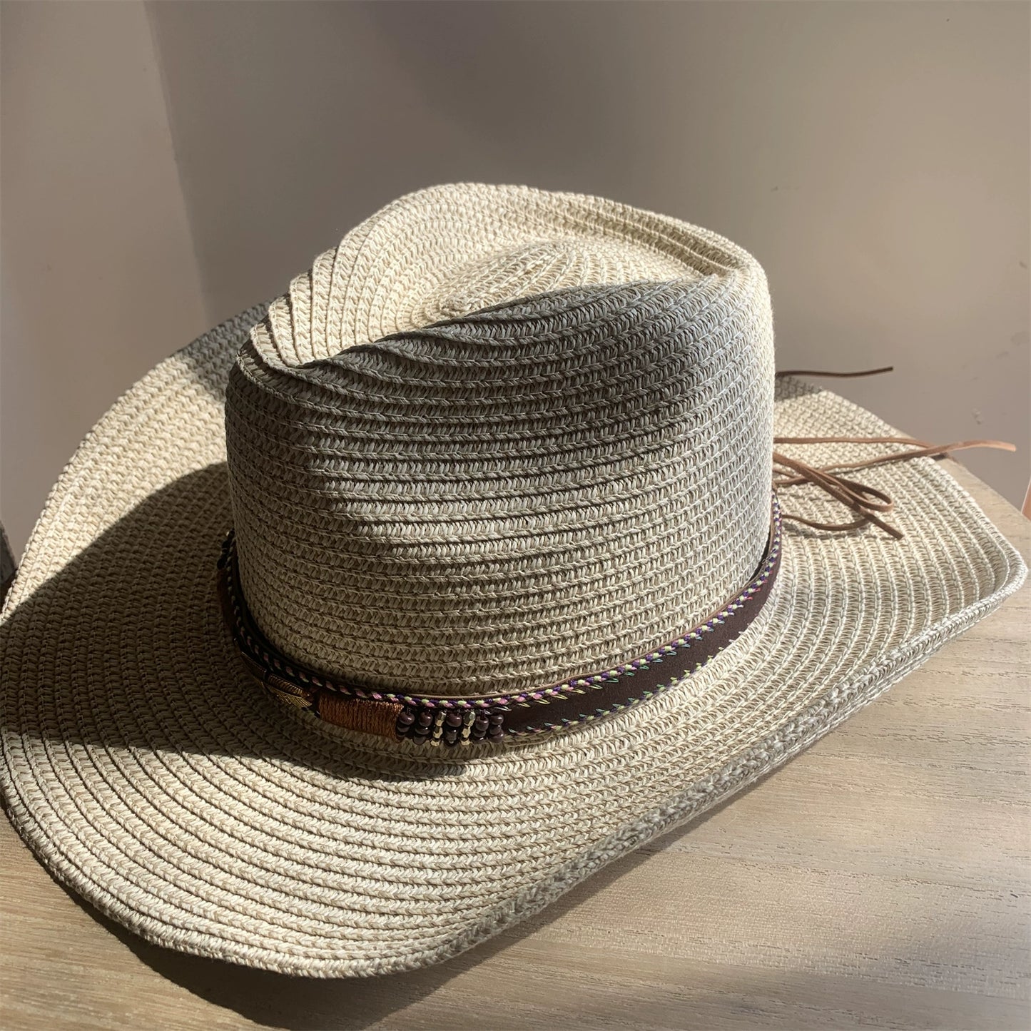 Straw Hat Foldable Couple Fishing Western Cowboy Hat