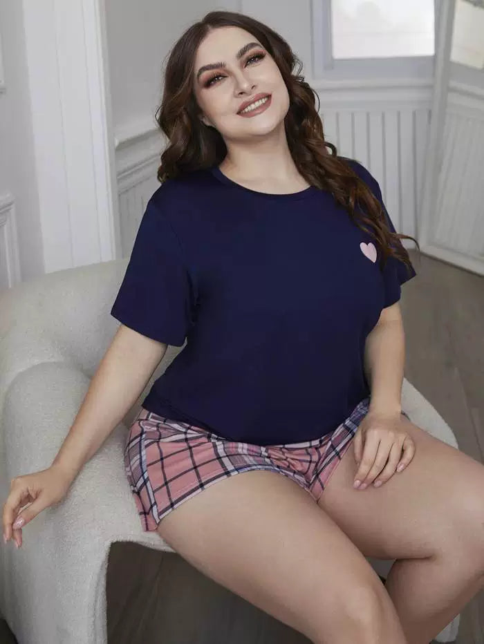 2022 Plus Size Fat Ladies Pajamas Suit Women Two Piece Set