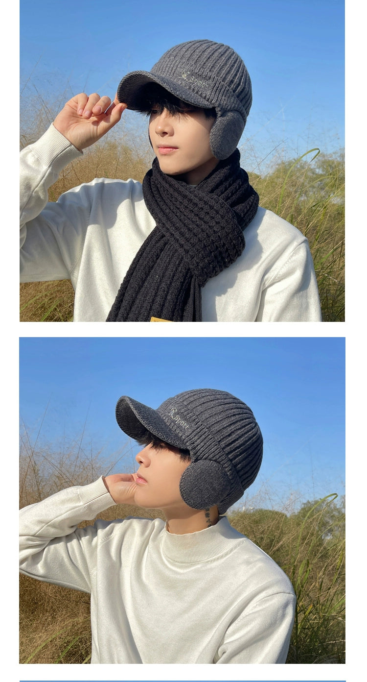 Winter Heattech Male Fleece-lined Thickened Cold Protection Cycling Hat