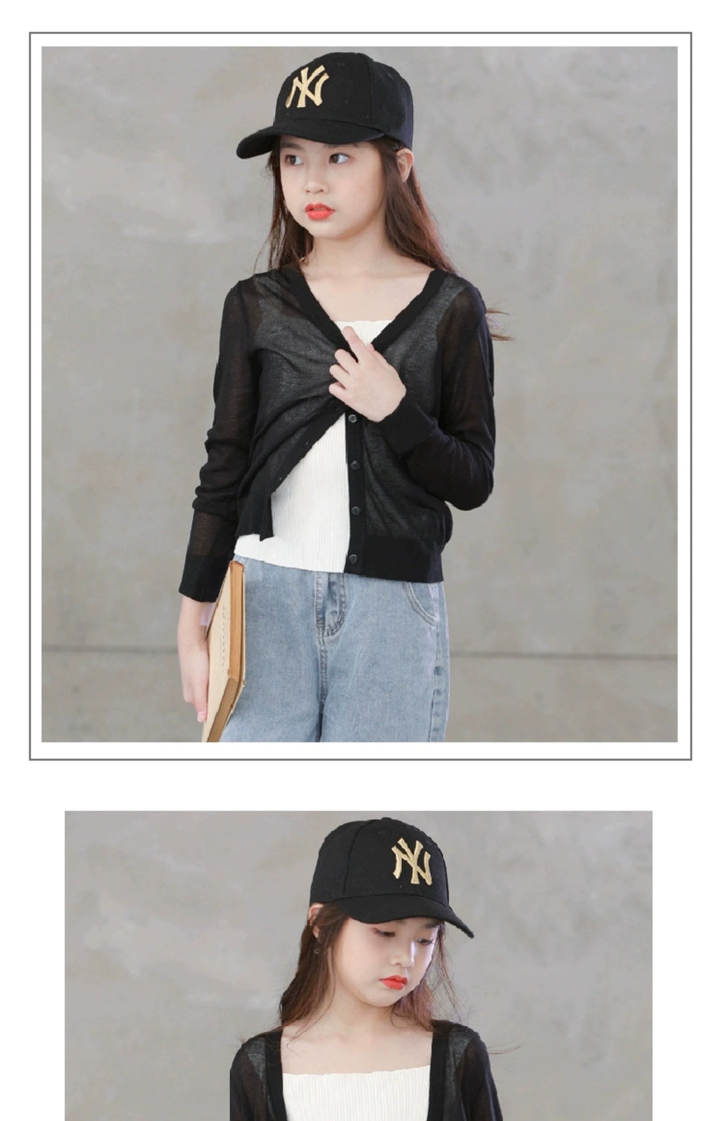 Stylish Medium and Large Children's Summer Clothes Air Conditioning Sweater Sweater