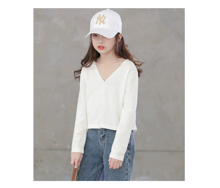 Stylish Medium and Large Children's Summer Clothes Air Conditioning Sweater Sweater