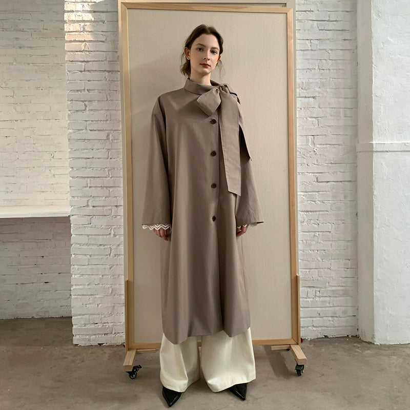 [Pick a Unique] Early Autumn New Arrival K-style Retro Work Clothing Stylish Long Trench Coat Female Viralgem Store