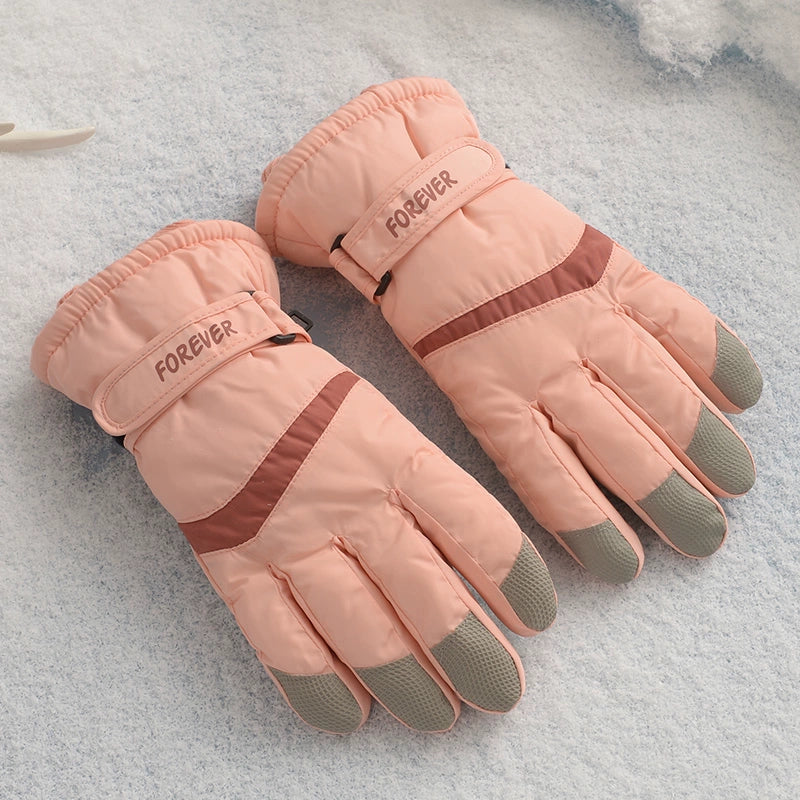 Women's Warm-Keeping and Cold-Proof Five-Finger Double-Layer Thickened Gloves for Autumn and Winter