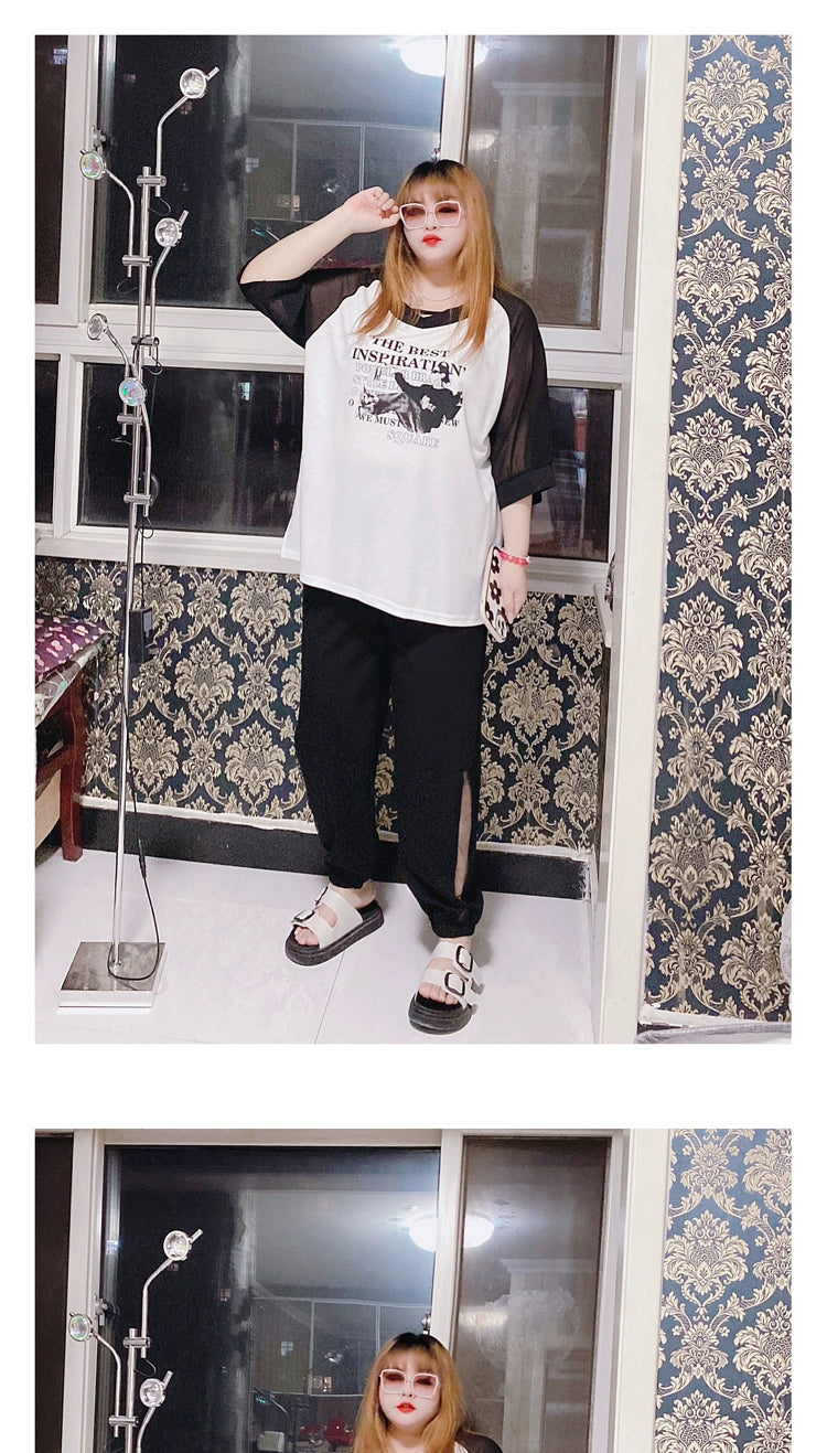 120.00kg Fashion Style Hello Fat Girl Short Sleeve T-shirt