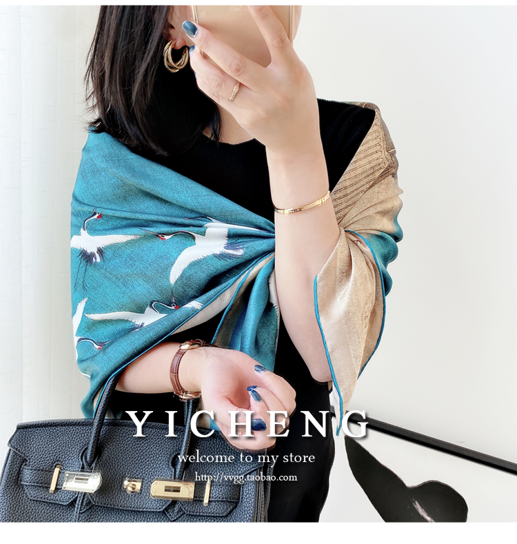 Vincent Van Gogh's Oil Painting Series Large Kerchief Middle-Aged Gift Real Silk Viralgem Store