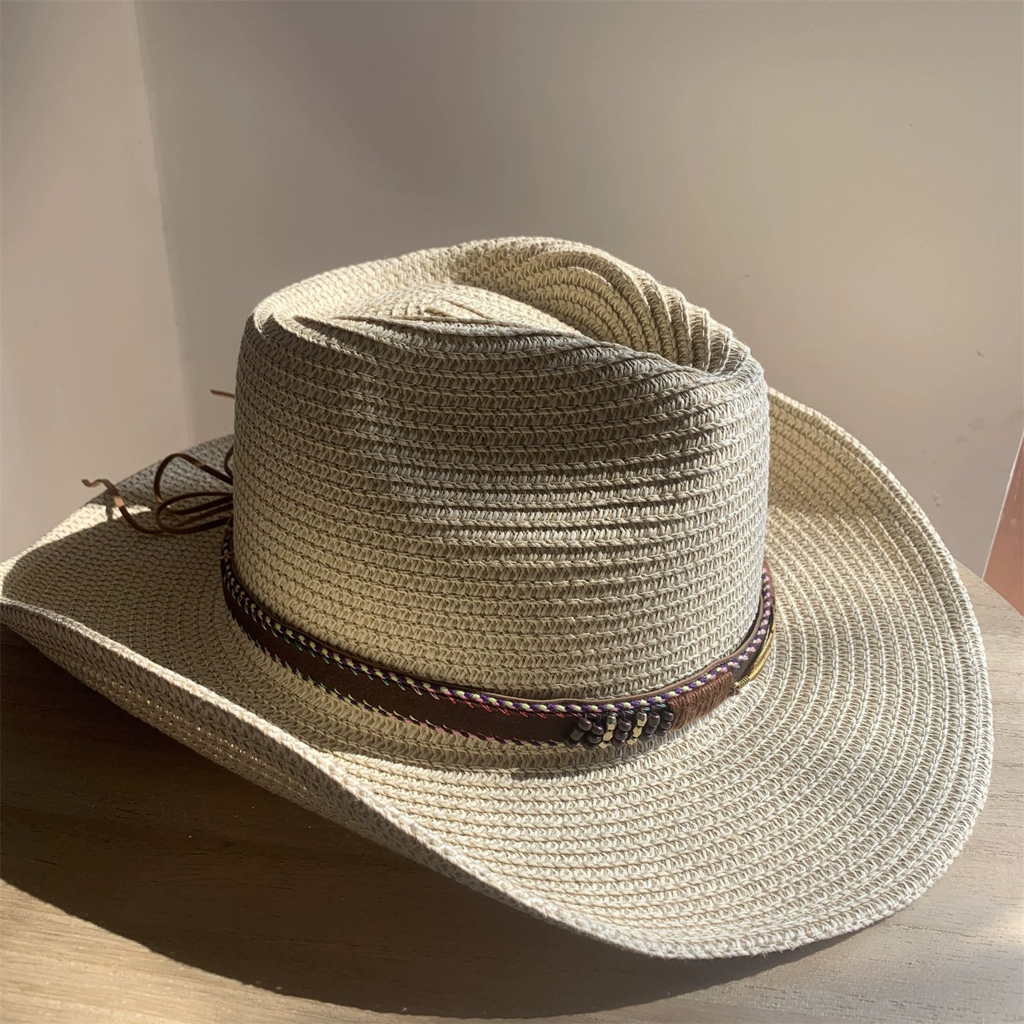 Straw Hat Foldable Couple Fishing Western Cowboy Hat