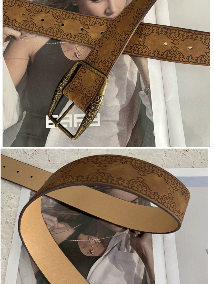 Y2g Women's Sexy with Skirt Retro Brown Belt