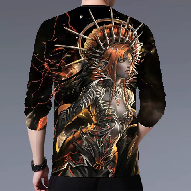 Trendy Printed Casual Long-Sleeved Chinese Style Top Hanfu