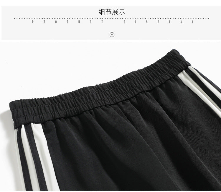 Y2K Style Wide Leg Pants for Women, Straight Trousers, High Street Casual, Loose Side Button Sweatpants, Vintage Streetwear,2021