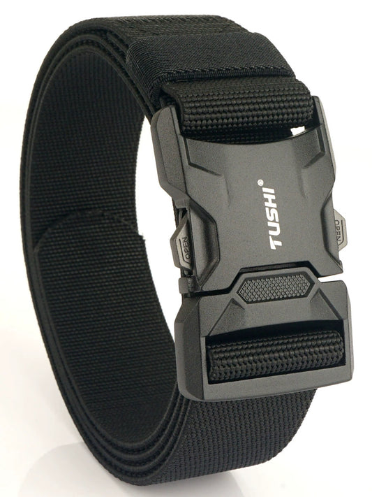 Aluminum Alloy Belt Men's Business Shirt Elastic Canvas Release Buckle