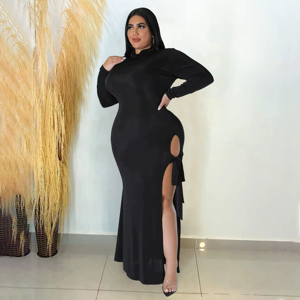 345xl plus Size Sexy Slip Fall/Winter Ladies Dress Plus Size Dress