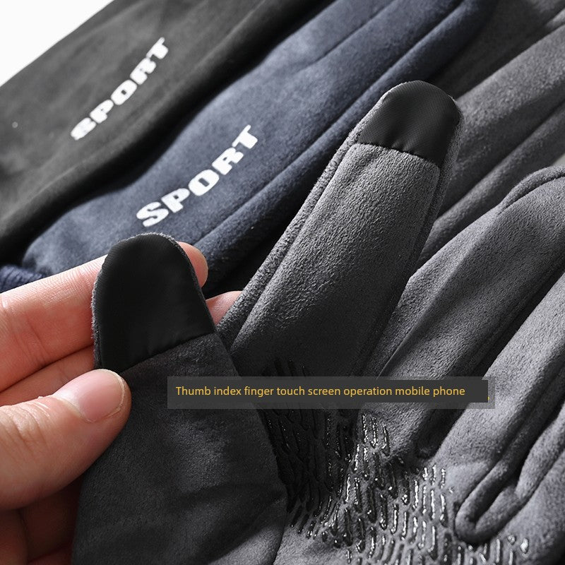 Suede Windproof Warm Men Driving Outdoor