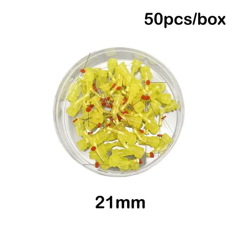 50Pcs Dental Endodontic Endo Irrigation Needle Tip Syringe Irrigator Disposable Root Canal Syringe Tips 30GA Double Side Hole
