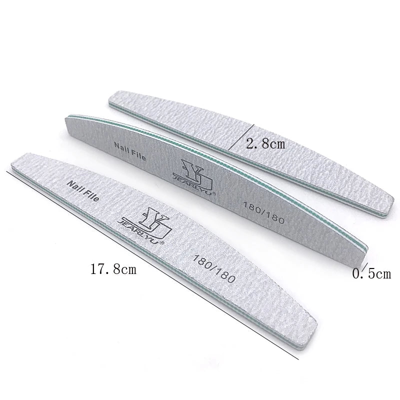 5Pcs/Lot Nail File Mix Color Limas 80/100/150/180/240 Grit Professional Sandpaper Cuticle Remover Buffer Files Manicure Tool Set Viralgem Store