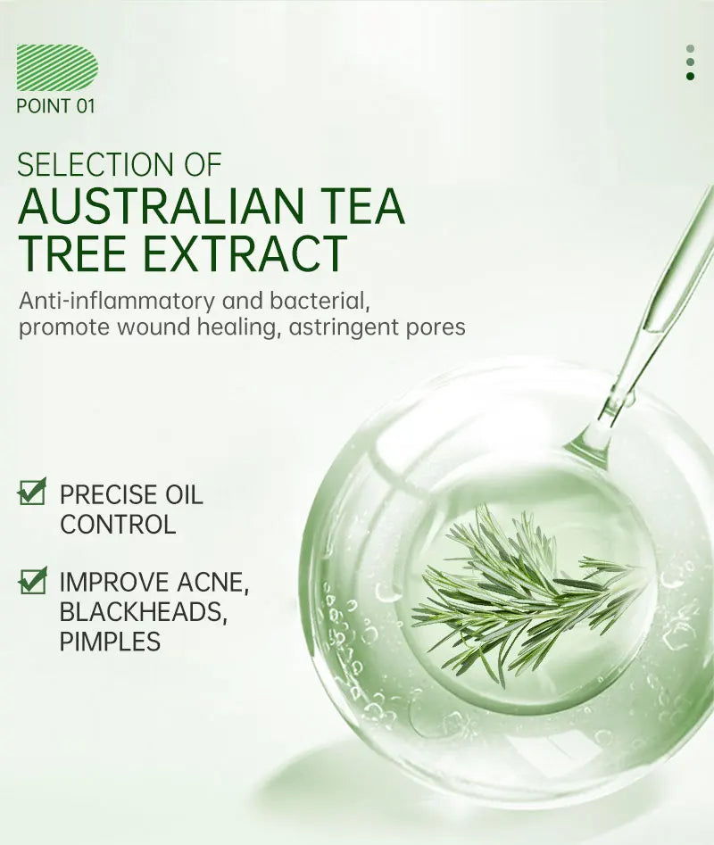 Tea Tree Acne Treatment Facial Serum Moisturizing Hyaluronic Acid Oil Control Pimple Removal Essence Face Serum Skin Care