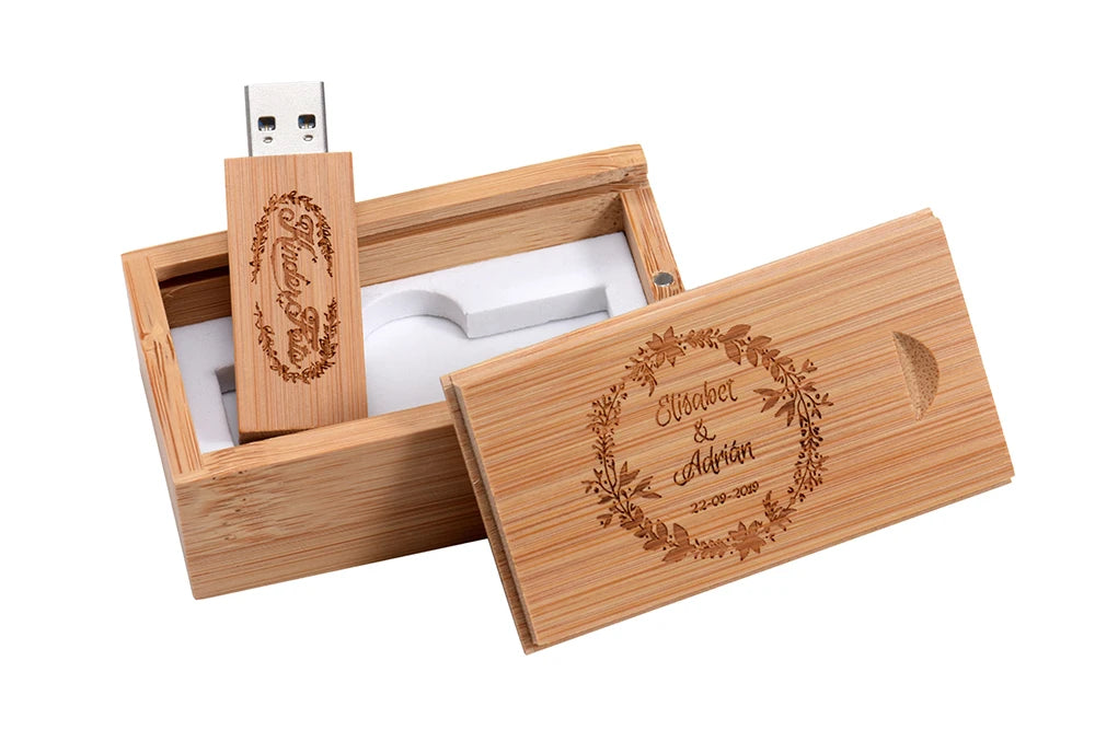 Wooden USB 3.0 Flash Drive 128GB High Speed Pen Drive 64GB Free Custom Logo Memory Stick Photography Wedding Gifts Pendrive 32GB
